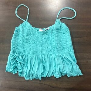 Blue Blush Aqua Smocked Camisole